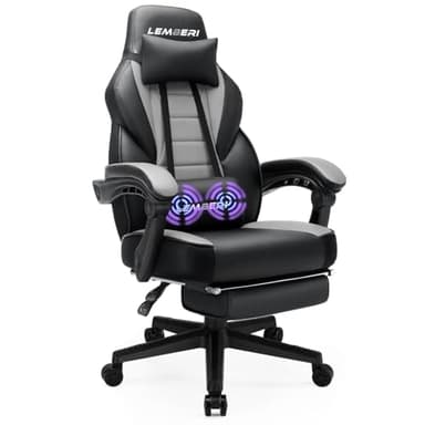 LEMBERI Gaming Chairs with Footrest,Ergonomic Video Game Chairs for Adults,Big and Tall Chair 400lb Weight Capacity, Racing Style Computer Gamer Chair with Headrest and Lumbar Support - Image 1