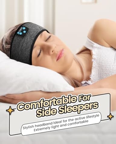 Fulext Sleep Headphones Bluetooth Headband - Sleeping Headphones for Side Sleeper Reduce Snoring Disturbance for Sleeping, Sports, Tech/Birthday for Women Men Mom Dad - Image 4