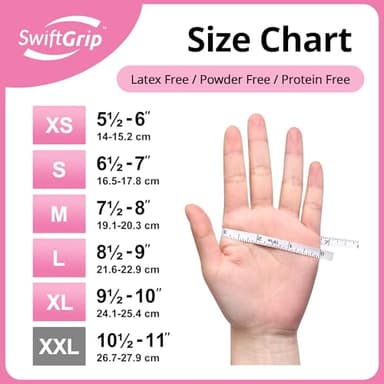 SwiftGrip Pink Nitrile Gloves, 3-mil, Industrial Gloves Disposable Latex Free, for Cleaning & Esthetician, Rubber Powder-Free, 100-ct Box (Medium) Medium (Pack of 100) - Image 6