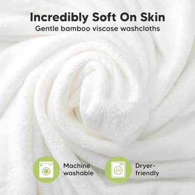 6-Pack Baby Washcloths - Soft Absorbent Viscose from Bamboo Wash Cloths for Babies, Kids, Toddlers, Infant, Newborn Bath Towels,Gentle on Sensitive Skin,10x10 Reusable Face Towels(Heather) - Image 3