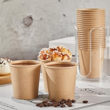 SIUQ 400 Pack 5 oz Kraft Paper Cups, Disposable Bathroom Cups, Mini Mouthwash Cups, Hot/Cold Beverage Drinking Cup for Home, Store, Travel, Events (Brown) - Image 6