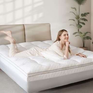 Dual Layer 3 Inch Memory Foam Mattress Topper Queen Size, 2 Inch Cooling Gel Memory Foam Plus 1 Inch Pillow Top Mattress Pad Cover, with 8-21 Inch Deep Pocket - Image 7