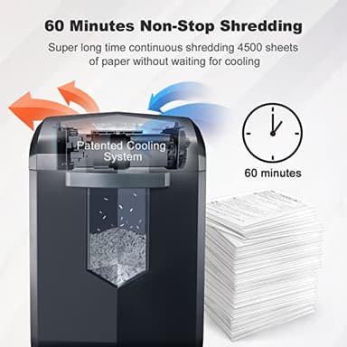 Bonsaii 16-Sheet Microcut Paper Shredder, 60-Minute Home Office Heavy Duty Shredder for CD/Credit Card, P-4 Level with 6-Gal Pullout Bin (C149-D) - Image 2