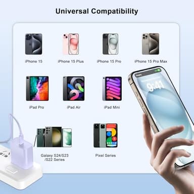 Matsusho iPhone 16 15 Charger Fast Charging 10 FT, 2 Pack 20W USB C Wall Charger with 10FT Type C Charger Fast Charging Cable for iPhone 17/17 Pro/17 Pro Max/Air/16/16 Pro/16 Pro Max/15 Pro Max,Purple - Image 6