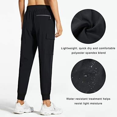 Libin Women's Cargo Joggers Lightweight Quick Dry Hiking Pants Athletic Lounge Casual Travel, Black M - Image 3