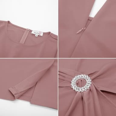 KIMCURVY Plus Size Women's Elegant Cocktail Dresses for Women Wedding Dress to Hide Tummy Dresses Pink 22W - Image 5