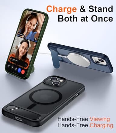 Temdan Magnetic Compatible with iPhone 14 Case, [Built-in Invisible Kickstand][Compatible with MagSafe] [Military Grade Shockproof] Slim Translucent Matte Phone Case for iPhone 14 6.1" - Image 3