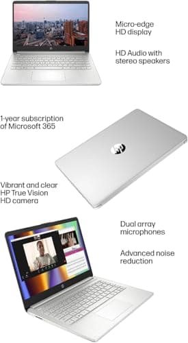 HP 14" Ultra Light Laptop for Student & Home (Intel Quad-Core N4120, 4GB RAM, 128GB(64GB + 64GB SD), 1-Year Office 365) 11-Hr Long Battery Life, Webcam, WiFi, Win 11 Home in S Mode - Snow White - Image 8