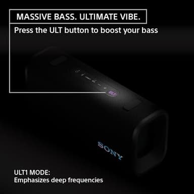 Sony ULT Field 3 Wireless Portable Bluetooth Speaker, IP67 Waterproof, Dustproof, Rustproof, and Shockproof with Enhanced Bass, 24 Hour Battery and Shoulder Strap (SRSULT30B), Black - Image 3