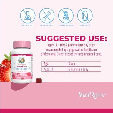MaryRuth Organics Women's Immune Support Multivitamin Gummies | Ages 14+ | Skin Health | Gummy Vitamins for Women | Sugar-Free | Vegan | Non-GMO | 60 Count - Image 3