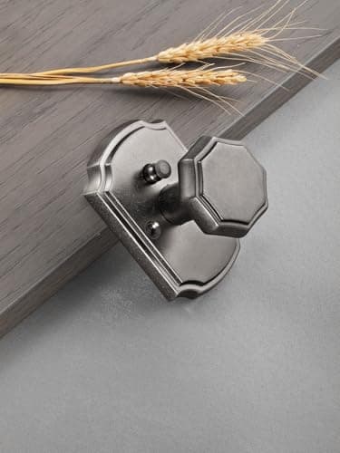 SORWDUERM 1 Pack Weathered Nickel Octagonal Interior Privacy Door Knobs Antique Nickel Keyless Door Handles for Bathroom Bedroom - Image 6