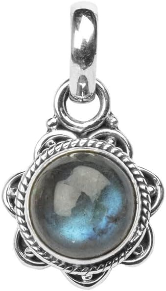 Gemstone Pendant, 925 Sterling Silver Pendant Necklace For Women, Natural Gemstone handmade Pendant, round stone Pendant gift for her