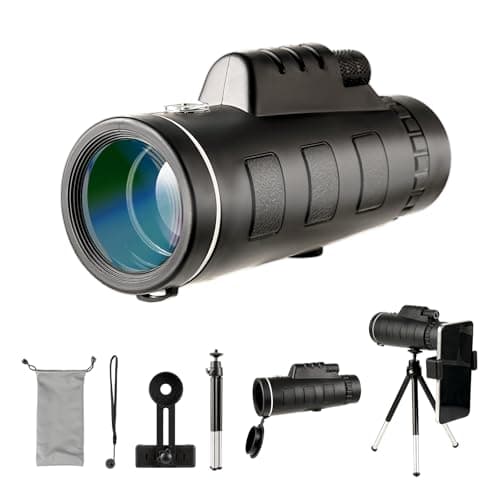 Outdoor Monocular Telescope, 80 * 100 High-Definition High Magnification Monocular Telescope, with Universal Phone Holder, Telescopic Tripod, Suitable for Hiking, Camping, Travel,etc - Image 1