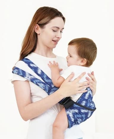 GAGAKU Toddler Carrier Adjustable Padded Sling Portable Ergonomic Baby Holder Carrier with Non-Slip Seat for 6-36 Months Infants & Toddlers (14-35 lbs)-Blue Pattern - Image 7