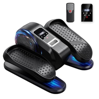 Under Desk Elliptical Machine for Home Workout, 12 Levels Speeds Ellipse Leg Exerciser While Sitting Quiet & Portable Seated Pedal Exerciser with Remote Control & Non-Slip Pad (Black) - Image 1