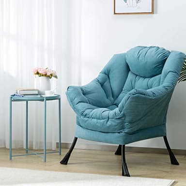 HollyHOME Lazy Chair with Armrest and Side Pocket, Comfy Accent Lounge Chair,Leisure Sofa Armchair for Living Room, Bedroom, Dorm, or Small Spaces, Oversized Reading Sofa Chair, Textured Blue - Image 8