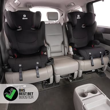 Diono Cambria 2 XL, Dual Latch Connectors, 2-in-1 Belt Positioning Booster Seat, High-Back to Backless Booster, Space and Room to Grow, 7 Headrest Positions, 8 Years 1 Booster Seat, Black - Image 7