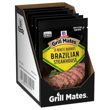 McCormick Grill Mates Marinade, Brazilian Steakhouse, 30 Minute Liquid Marinade, Single Use Pouch, No Waste, Exciting Brazilian-Style Flavor for Chicken, Steak, and More, 5 oz (Pack of 6) - Image 1