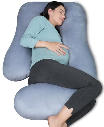 MOON PARK Pregnancy Pillows for Sleeping - U Shaped Full Body Maternity Pillow with Removable Cover - Support for Back, Legs, Belly, HIPS - 57 Inch Pregnancy Pillow for Women - Grey - Image 1