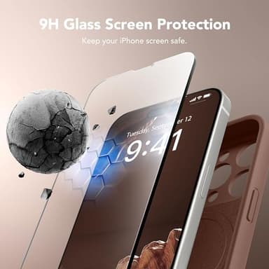 SuydanBox Magnetic for iPhone 14 Pro Case, Compatible with MagSafe, [Full Camera Protection][Screen Protector] Silicone Shockproof Protective Phone Case for iPhone 14 Pro 6.1", Brown - Image 4