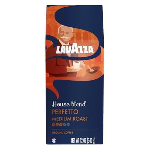 Lavazza House Blend Perfetto Ground Coffee 12oz Bag, Medium Roast, Full-bodied, Intensity 3/5, 100% Arabica, Ideal for Drip Brewers, (Pack of 1) - Package May Vary - Image 1