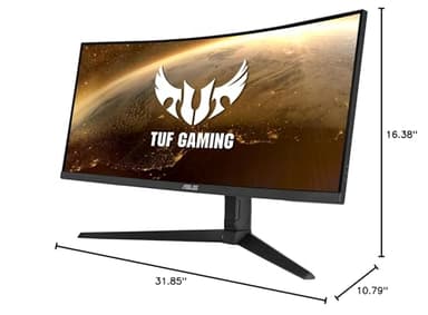 ASUS TUF 34 Inch Curved Gaming Monitor - WQHD (3440x1440), 165Hz, 1ms, Extreme Low Motion Blur, FreeSync Premium, Eye Care, Height Adjustable, DisplayHDR 400, DisplayPort, HDMI, USB - VG34VQL1B - Image 9