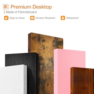 ODK Small Desk, 27.5 Inch Computer Desk for Small Spaces, Compact Desk with Storage, Study Table with Monitor Stand for Home Office, Deep Brown - Image 8