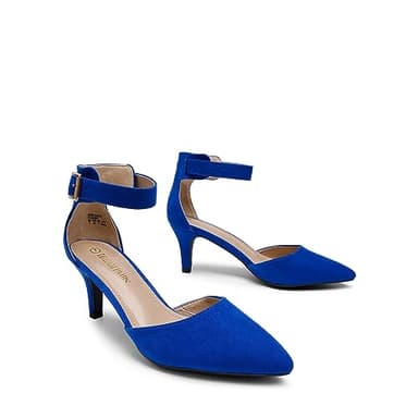 DREAM PAIRS Kitten Heel Low Heel for Women Closed Pointed Toe Pumps Wedding Party Sexy Dress Shoes Lowpointed,Size 9,Royal/Blue,LOWPOINTED - Image 3