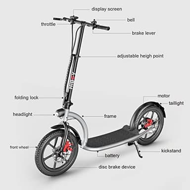 Hiboy VE1 PRO Electric Scooter - 16" Pneumatic Tires - 31 Miles Long Range & 23Mph Folding Commuter Electric Scooter - Image 6