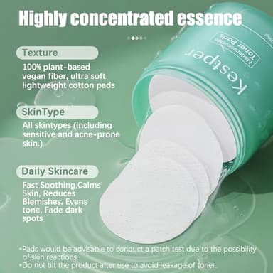 Kestper Madecassoside Toner Pads | 110 Pad Calming Face Pads with Centella Asiatica to Soothe,Balance Skin Tone,Fades Blemishes & Spots | Daily Face Skincare - Image 6