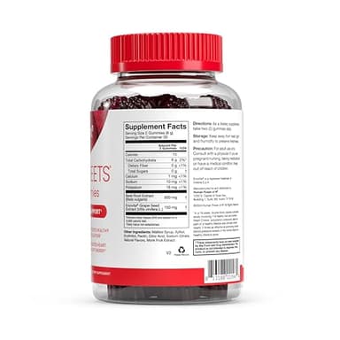 HumanN SuperBeets Heart Gummies - Beet Gummy with Energy Support, Grape Seed Extract & Beetroot Powder, Sugar Free - Pomegranate Berry Flavor, 60 Count - Image 5