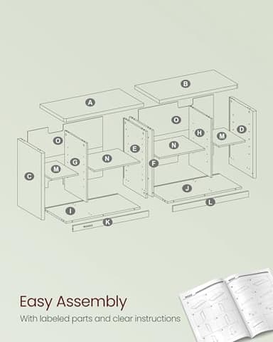 VASAGLE TV Stand for TVs up to 65 Inches, TV Cabinet with Storage Shelves, TV Console Table, Easy to Assemble, for Living Room, Bedroom, Study, Cloud White ULTV111W01 - Image 7