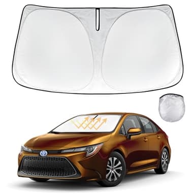 for Toyota Corolla Car Windshield Sunshade for 2020-2023 2024 Corolla Accessories Thicken 4-Layer Foldable Front Window Sun Shades Cover Sun Visor Protector 240T Reflective Fabric Car Accessories - Image 1