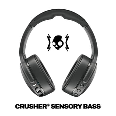 Skullcandy Crusher Evo Wireless Bluetooth Headphones with Extra USB-C Charging Cable, Multi-Sensory Bass, Noise Isolating Over-Ear Fit, 40 Hours Battery, Microphone for iPhone Android - True Black - Image 2