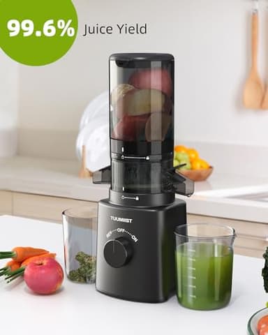 Juicer Machines, TUUMIIST Cold Press Juicer with 4.6'' Large Feed Chute Fit Whole Vegetable And Fruit, Masticating Juicer Easy To Clean, Black - Image 5