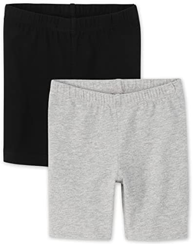 The Children's Place baby girls And Toddler Bike Shorts, Black/H Gray 2 Pack, 18-24 Months US
