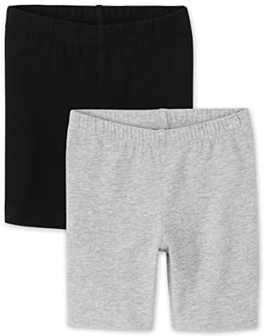 The Children's Place baby girls And Toddler Bike Shorts, Black/H Gray 2 Pack, 18-24 Months US
