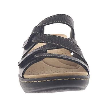 Clarks Collection Women's Merliah Karli Wedge Sandal, Black Leather, 8 Medium US - Image 5