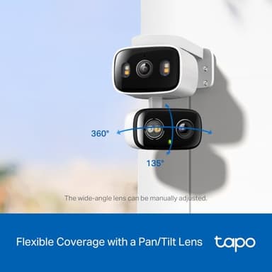 Tapo 2K 3MP Indoor/Outdoor Dual Lens Pan/Tilt Security Camera – 125° Wide-Angle + 6mm Telephoto, Free Person/Vehicle Detection, 360° Track, SD/Cloud, Works w/Alexa & Google Home – HybridCam Duo - Image 5