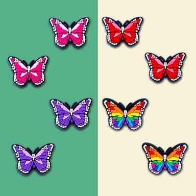 Butterfly Shoe Charms Fit for Croc Clog Sandals Decoration, Colorful Butterfly Shoe Charms for Party Favor - Image 3