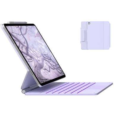 typecase Keyboard Case for iPad Air 13(M3 2025 / M2 2024) and iPad Pro 12.9 (6th, 5th, 4th,3rd Gen),Magic Keyboard,Easy-Set Magnetic Stand,Multi-Touch Trackpad,11 Colors Backlight,Light Purple - Image 1