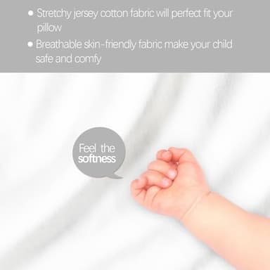 Thin Toddler Pillow with Pillowcase 13” x 18” X 1.2”, Small Kid Pillows for Sleeping, Machine Washable Soft Travel Pillow, Toddler Use Only, Age 2, White - Image 4