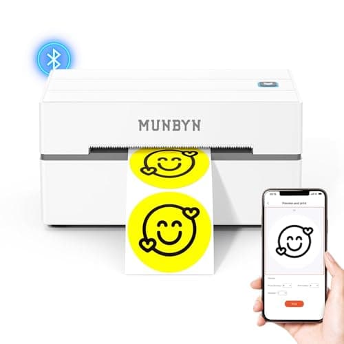 MUNBYN Bluetooth Thermal Label Printer, 130B Wireless 4x6 Shipping Label Printer for Shipping Packages Small Business Office or Home, Compatible with iPhone Android iPad Windows macOS Chrome Etsy eBay - Image 1