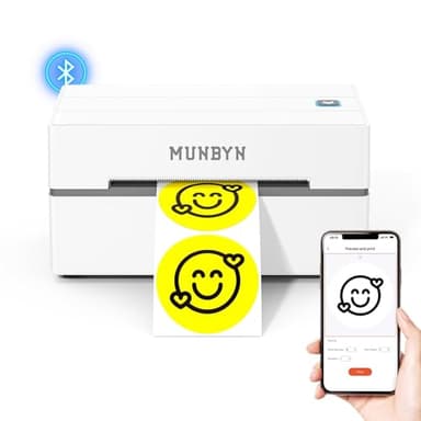 MUNBYN Bluetooth Thermal Label Printer, 130B Wireless 4x6 Shipping Label Printer for Shipping Packages Small Business Office or Home, Compatible with iPhone Android iPad Windows macOS Chrome Etsy eBay - Image 1