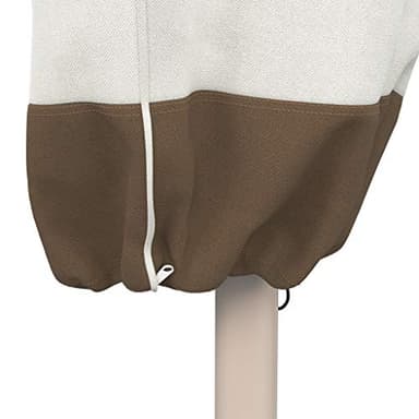 Amazon Basics Outdoor Patio Umbrella Cover, Waterproof, Anti-UV, Durable, Beige/White, 7" x 23" x 76" - Image 4