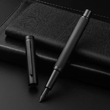 Hongdian Black Forest Fountain Pen Medium Nib Classic Design with Converter and Metal Pen Case Set - Image 3