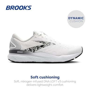Brooks Women’s Ghost 16 Neutral Running Shoe - White/Oyster/Lava - 8 Medium - Image 2