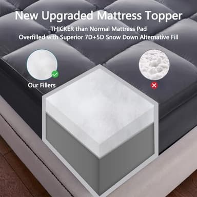 CHOKIT Queen Mattress Topper, Extra Thick Pillow Top Mattress Pad for Back Pain Relief, Cooling Bed Topper Mattress Cover with 8-21 Inch Deep Pocket - Image 5