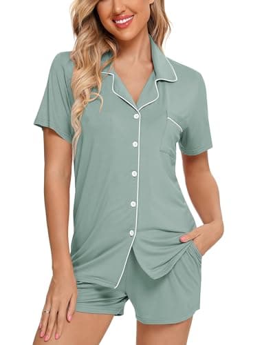 Leikar Bridesmaid Pajamas Sets For Women Soft Short Sleeve Shirt And Pajama Pants Soft Pjs Lounge Sets - Image 3
