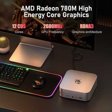 Beelink SER9 Mini PC AMD Ryzen 7 H 255 (8C/16T,4.9GHz), 32G LPDDR5X 6400MT/s 1TB PCIe4.0 Mini Computers, Radeon 780M 12 cores 2600MHz Gaming PC,4K 240Hz Triple display,2.5G LAN Windows 11 Pro Computer - Image 4